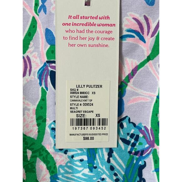 LILLY PULITZER Cannavale Secret Escape Knit Top NWT Sz XS - Picture 4 of 6
